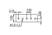 ECH350V-XXP 0.138 Inch (in) Pitch Diameter Printed Circuit Board (PCB) Connector Socket - 3