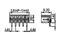 ECH381R-XXP 0.150 Inch (in) Pitch Diameter Printed Circuit Board (PCB) Connector Socket - 2