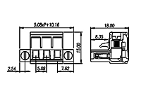 2ESDVM-XXP 0.200 Inch (in) Pitch Diameter Printed Circuit Board (PCB) Connector-Plug - 2