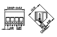 ECH381A-XXP 0.150 Inch (in) Pitch Diameter Printed Circuit Board (PCB) Connector Socket - 2