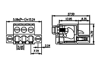 2ESDFM-XXP 0.200 Inch (in) Pitch Diameter Printed Circuit Board (PCB) Connector-Plug - 2