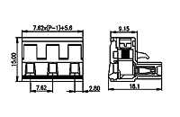 3ESDV-XXP 0.300 Inch (in) Pitch Diameter Printed Circuit Board (PCB) Connector-Plug - 2