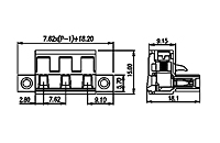 3ESDVM-XXP 0.300 Inch (in) Pitch Diameter Printed Circuit Board (PCB) Connector-Plug - 2