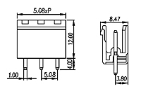 2EHDV-XXP 0.200 Inch (in) Pitch Diameter Printed Circuit Board (PCB) Connector Socket - 2