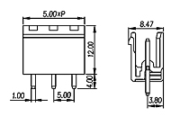 5EHDV-XXP 0.197 Inch (in) Pitch Diameter Printed Circuit Board (PCB) Connector Socket - 2