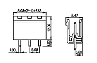 2EHDVC-XXP 0.200 Inch (in) Pitch Diameter Printed Circuit Board (PCB) Connector Socket - 2