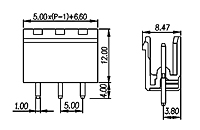 5EHDVC-XXP 0.197 Inch (in) Pitch Diameter Printed Circuit Board (PCB) Connector Socket - 2