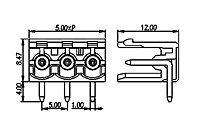 5EHDR-XXP 0.197 Inch (in) Pitch Diameter Printed Circuit Board (PCB) Connector Socket - 2