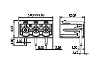 5EHDRC-XXP 0.197 Inch (in) Pitch Diameter Printed Circuit Board (PCB) Connector Socket - 2