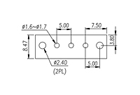 2EHDVM-XXP 0.200 Inch (in) Pitch Diameter Printed Circuit Board (PCB) Connector Socket - 3