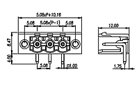 2EHDRM-XXP 0.200 Inch (in) Pitch Diameter Printed Circuit Board (PCB) Connector Socket - 2