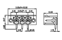 5EHDRM-XXP 0.197 Inch (in) Pitch Diameter Printed Circuit Board (PCB) Connector Socket - 2