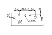 5EHDRM-XXP 0.197 Inch (in) Pitch Diameter Printed Circuit Board (PCB) Connector Socket - 3