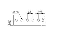 EK381V-XXP 0.15 Inch (in) Pitch Diameter Printed Circuit Board (PCB) Terminal Block - 3