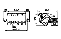 2ESDAM-XXP 0.200 Inch (in) Pitch Diameter Printed Circuit Board (PCB) Connector-Plug - 2