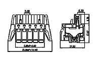 2ESDBAT-XXP 0.200 Inch (in) Pitch Diameter Printed Circuit Board (PCB) Connector-Plug - 2