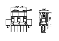 3ESDPLM-XXP 0.300 Inch (in) Pitch Diameter Printed Circuit Board (PCB) Connector-Plug - 2