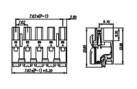 3ESDS-XXP 0.300 Inch (in) Pitch Diameter Printed Circuit Board (PCB) Connector-Plug - 2