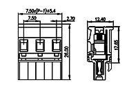 7ESDPL-XXP 0.295 Inch (in) Pitch Diameter Printed Circuit Board (PCB) Connector-Plug - 2