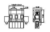 7ESDPLM-XXP 0.295 Inch (in) Pitch Diameter Printed Circuit Board (PCB) Connector-Plug - 2