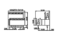 5EEHDV-XXP 0.197 Inch (in) Pitch Diameter Printed Circuit Board (PCB) Connector Socket - 2