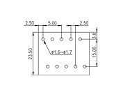 5EEHDV-XXP 0.197 Inch (in) Pitch Diameter Printed Circuit Board (PCB) Connector Socket - 3