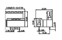 5EEHDVM-XXP 0.197 Inch (in) Pitch Diameter Printed Circuit Board (PCB) Connector Socket - 2