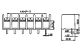 DT-45-B06W-XX 0.375 Inch (in) Pitch Diameter Single Row Barrier Terminal Block - 2