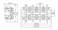 DKB150-XXPCK Panel Mounting National Electrical Manufacturers Association (NEMA) Terminal Block - 2