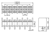 DT-65-B01W-XX - 11 Millimeter (mm) Pitch Terminal Block - 2