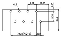 2DSB-01-XX Pluggable Barrier Terminal Block - Drilling Plan