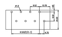 4DSDCC-01-XX Pluggable Barrier Terminal Block - Drilling Plan