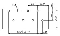 4DSDB-01-XX Pluggable Barrier Terminal Block - Drilling Plan