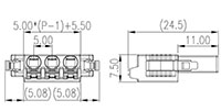 0226-07XX 0.197 Inch (in) Pitch Diameter Printed Circuit Board (PCB) Connector-Plug - 2