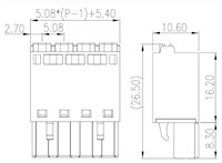 2ESS-XXP 0.200 Inch (in) Pitch Diameter Printed Circuit Board (PCB) Connector-Plug - 2