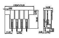 ECH762VTM-XXP 0.300 Inch (in) Pitch Diameter Printed Circuit Board (PCB) Connector Socket - 2