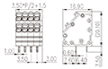 0151-02XX 0.138 Inch (in) Pitch Diameter Printed Circuit Board (PCB) Terminal Block - 2