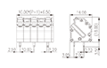 0153-41XX 0.394 Inch (in) Pitch Diameter Printed Circuit Board (PCB) Terminal Block - 2