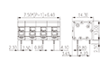 0177-51XXP3 0.295 Inch (in) Pitch Diameter Printed Circuit Board (PCB) Terminal Block - 2