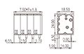 0177-88XX 0.295 Inch (in) Pitch Diameter Printed Circuit Board (PCB) Terminal Block - 2