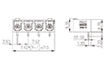 0183-11XX 0.300 Inch (in) Pitch Diameter Printed Circuit Board (PCB) Connector Socket - 2