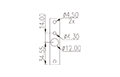 PPAC-25MAS 38.5 Millimeter (mm) Outer Width Panel Feed-Through Terminal Block - 3