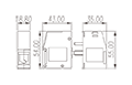 PPAC-50 43 Millimeter (mm) Outer Width Panel Feed-Through Terminal Block - 2