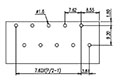 2DC-B01W-XX - 7.62 Millimeter (mm) Pitch Terminal Block - Drilling Plan