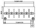 0139-02XX Panel Mounting Barrier Terminal Block - Drilling Plan