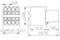 0156-1BXX-BK 0.100 Inch (in) Pitch Diameter Printed Circuit Board (PCB) Connector-Plug - 2