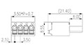 0225-03XX 0.138 Inch (in) Pitch Diameter Printed Circuit Board (PCB) Connector-Plug - 2