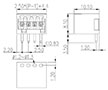 ECH250R-XXP 0.098 Inch (in) Pitch Diameter Printed Circuit Board (PCB) Connector Socket - 6