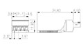 EC381L-XXP 0.15 Inch (in) Pitch Diameter Printed Circuit Board (PCB) Terminal Block - 2