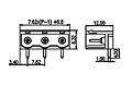 3EHDRC-XXP 0.300 Inch (in) Pitch Diameter Printed Circuit Board (PCB) Connector Socket - 2